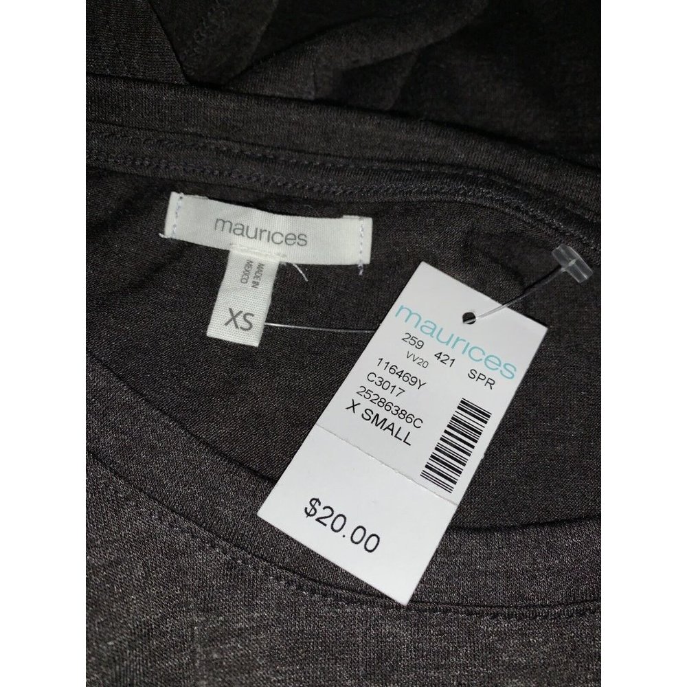 NWT Maurices Sz XS Be Kind Or Be Quiet Graphic Tee Gray Heather S/S - Picture 7 of 10